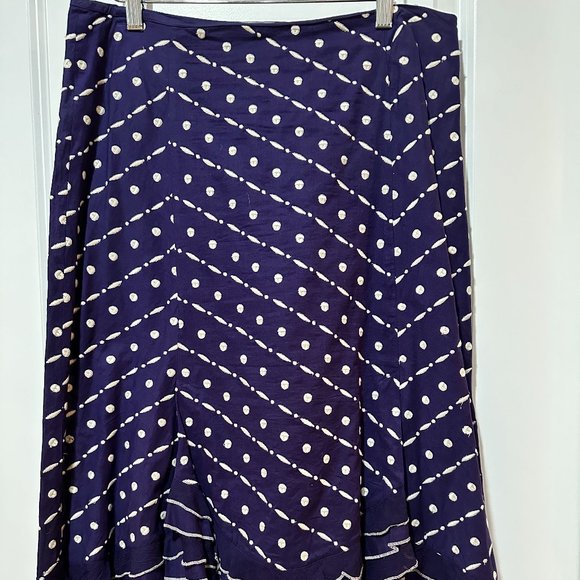 Anthropologie Odille Cotton & Silk Ruffle Bottom Midi Skirt, Size 10 (NWOT) - Picture 2 of 9